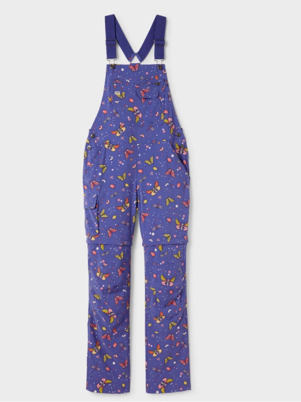 Duluth Trading Co. Heirloom Gardening Overalls in Indigo Backyard Bugs - Picture 2 of 6